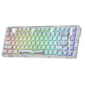 Redragon Elf Pro K649 Gasket 75% 82-Keys Mechanical Gaming Keyboard, Translucent Custom Switch, Hot-Swappable, USB-C Wired, BT 3.0/5.0 & 2.4Ghz Connectivity, 3000mAh Battery, White | K649CT-RGB-PRO
